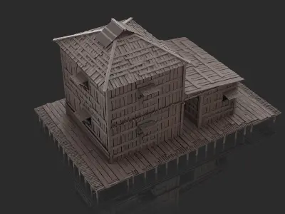 Fantasy Wooden House - Jungle Hut 4 3D model