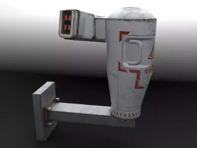 sci-fi street camera Low-poly 3D model