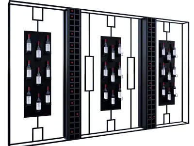Wine Shelf 4 3D model