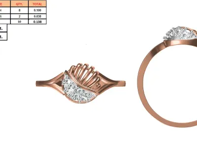 Light Weight Wedding Engagement Women Ring STL JCD Details 3D print model 14