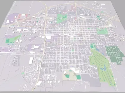 Cityscape Monroe Wisconsin United States 3D model