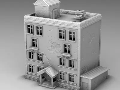 Old multi-story building 3D print model