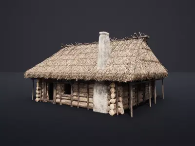 MEDIEVAL SLAVIC HOUSE COTTAGE CABIN HUT GENERIC VILLAGE FARM AAA Low-poly 3D model