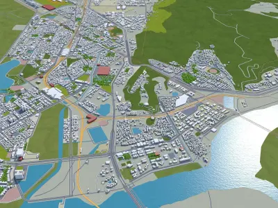 Navi Mumbai Downtown India Low-poly 3D model