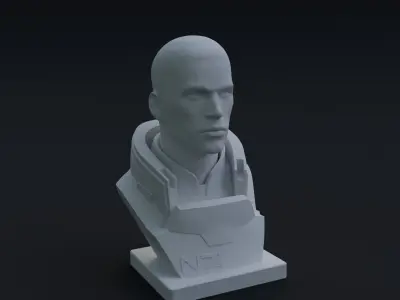 Mass Effect - Commander Shepard Bust 3D print model