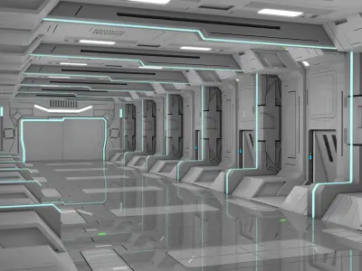 Sci Fi Interior 3D model 49
