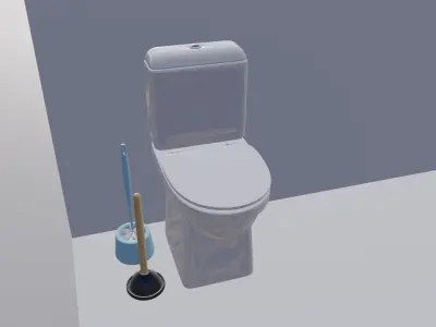 bathroom with bathtub and toilet 3D model