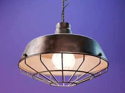 Industrial Lamp 3D model 7
