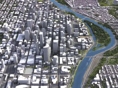 Calgary - 3D City Model Low-poly 3D model