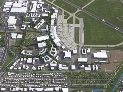 Bremen - Airport - BRE EDDW Low-poly 3D model