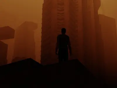 Blade runner look made in blender 3D model