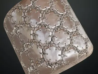 Silver Metal Mesh Transparent PBR Seamless Texture