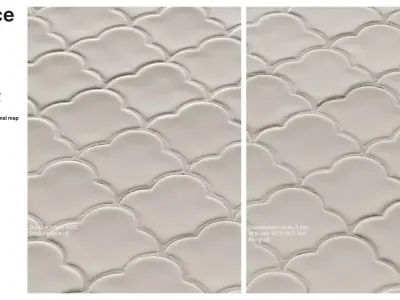 Scalloped Fan Tiles in Straight Set Layout Texture