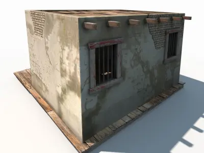Western Jail Low Poly Low-poly 3D model