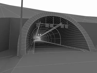 Tunnel with Terrain Low-poly 3D model