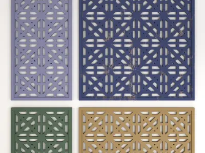 Arabic Islamic pattern wood decorative plaster 3 3D Model Pack