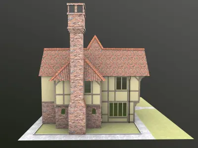 Timb Farm House AR VR 3D Model  Low-poly 3D model