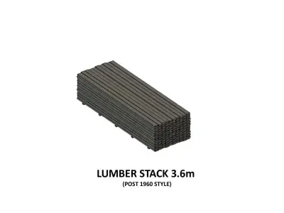 CARGO-0003 Lumber set H0-scale 18 items 3D print model