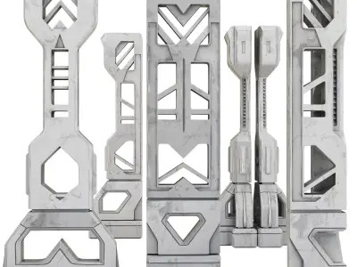 Sci-Fi Column Low-poly 3D model