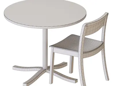 Hay Pastis Table and Chairs set 1 3D model