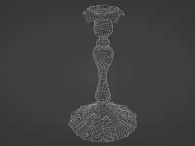 Antique Candle Stick Low-poly 3D model