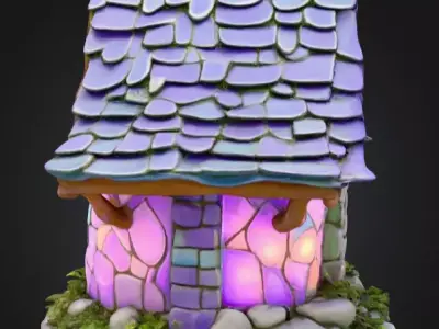 Magical Crystal House Low-poly 3D model