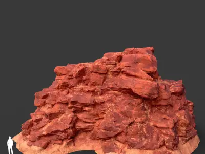 Low poly Big Canyon Sandstone Cliff Collection 210323 Low-poly 3D model
