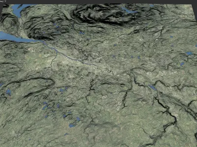 Glasgow - 3D Terrain Model Low-poly 3D model