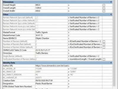Plastic Road Barrier - LOD300 -14 Low-poly 3D model