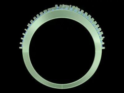 light weight  Yellow gold diamond rings-PR-361 DIA 3D print model