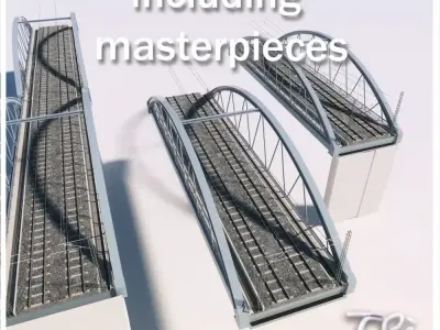 2 IRON RAILWAY BRIDGE 3D model