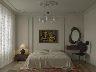 Bedroom interior scenes 3D model V8