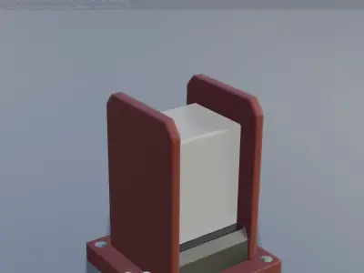 Street Light 8 Bollard 200mm Dark Red Version 1 Low-poly 3D model