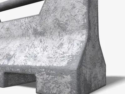 Concrete Barrier PBR 3D model Low-poly 3D model