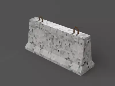 Barricade - PBR Pixel Art - PSX Style Low-poly 3D model