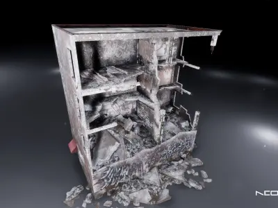 Low Poly Destroyed Buildings Low-poly 3D model