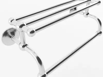 Metal Bathroom Towel Rack 3D model