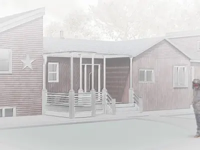 Wood house model Medieval Christmas Low-poly 3D model