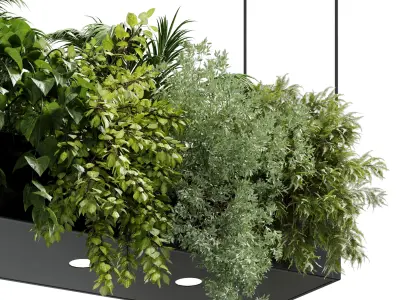 Rectangle pot light pendant plant light hanging Indoor Plant 650 3D model