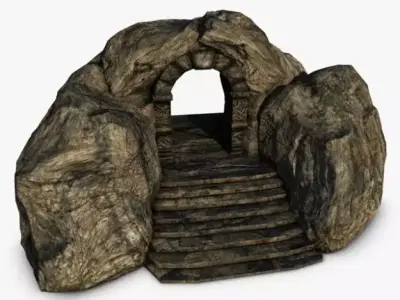 Ancient rock entrance 3D model