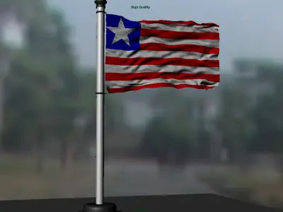 Liberia flag 3D model