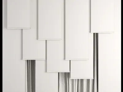 Silk and Panel curtain Low-poly 3D model