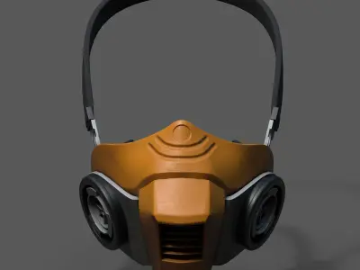 Gas mask helmet scifi fantasy space millitary protection  Low-poly 3D model