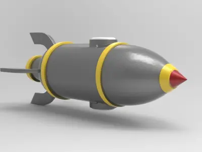Rocket Low-poly 3D model
