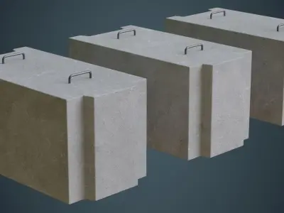 Concrete Barrier 5A Low-poly 3D model