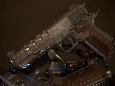 Sci-fi colt Low-poly 3D model