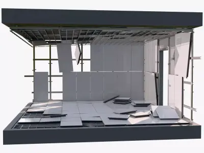 Abandoned Modular Booth M1 3D model