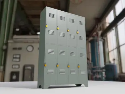 Steel Cabinet for Locker Room - Armario de lata - Vestiario Low-poly 3D model
