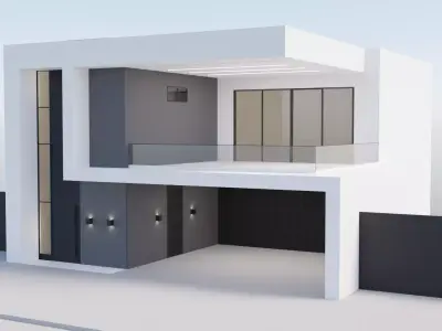 high-tech style house 3D model