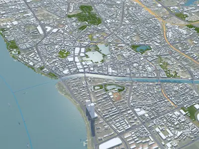 Wuhu Anhui China 40km AI Low-poly 3D model